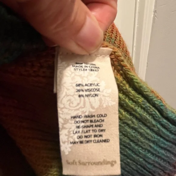 Soft Surroundings Vibrant Wave Turtleneck Sweater/Poncho - Picture 4 of 7